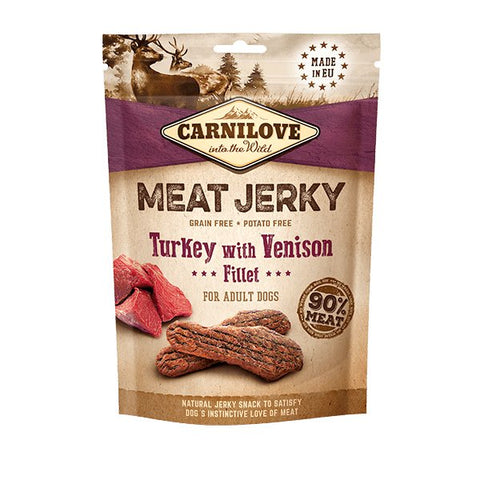 CARNILOVE Jerky Turkey with Venison Fillet - Pets Villa