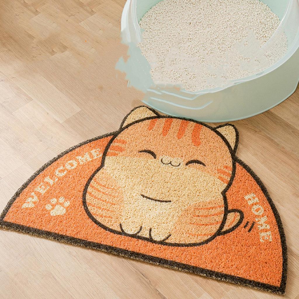 Cartoon Cat Litter Mat Feeding Mat - Pets Villa