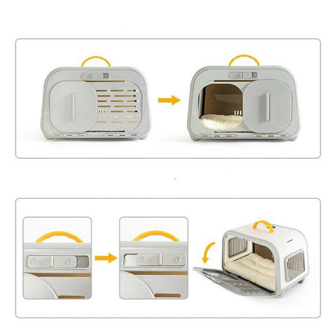 Castle Style Cat Carrier with Temperature & Humidity Display - Pets Villa