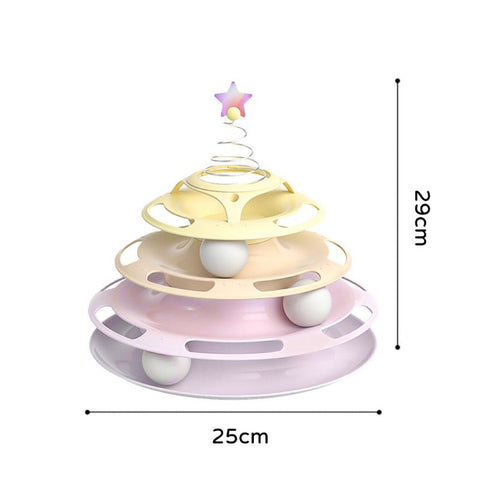 Cat Ball Track Play Tower - Alternative product image of the dimensions. This is a product of Pets Villa.