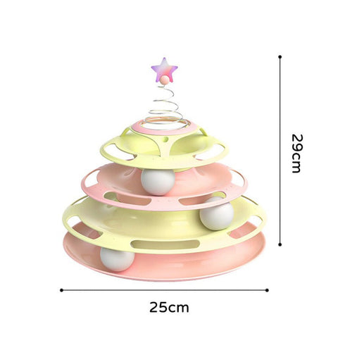 Cat Ball Track Play Tower - Alternative product image of the dimensions. This is a product of Pets Villa.