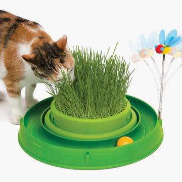 CATIT Circuit Ball Toy with Grass Planter - Pets Villa