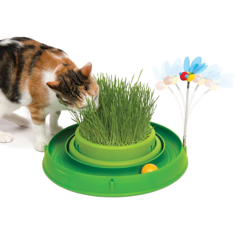 CATIT Circuit Ball Toy with Grass Planter - Pets Villa