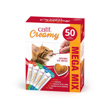 CATIT Creamy Tubes Mega Mix (50x10g) - product image. This is a product of Pets Villa.