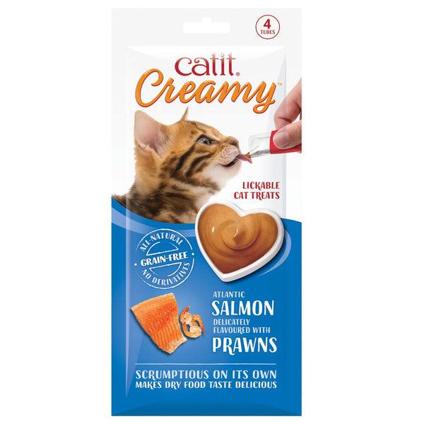 CATIT Creamy Treats Salmon & Prawn 4x10g - Pets Villa