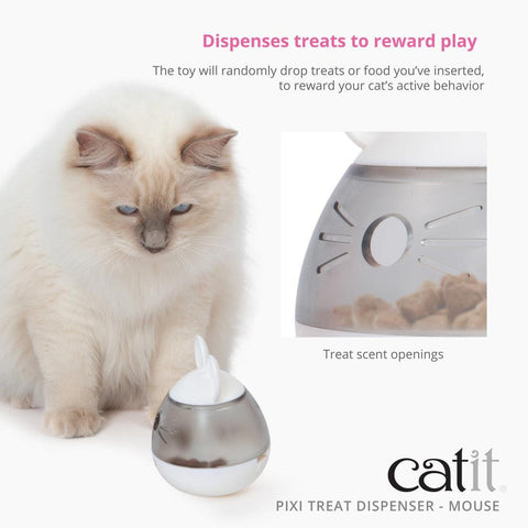 CATIT Pixi Treat Dispenser, Mouse, White - Pets Villa