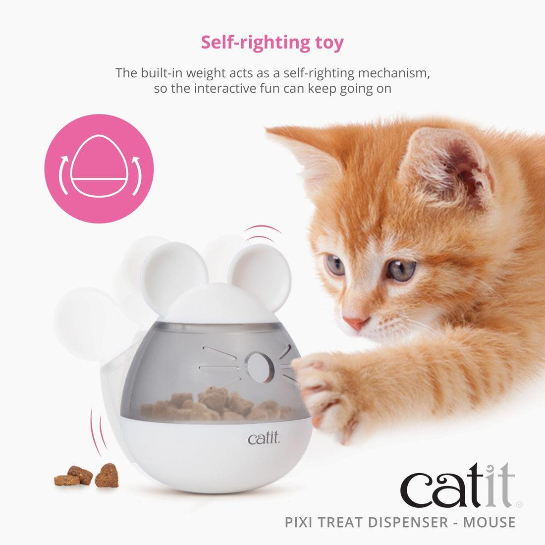 CATIT Pixi Treat Dispenser, Mouse, White - Pets Villa