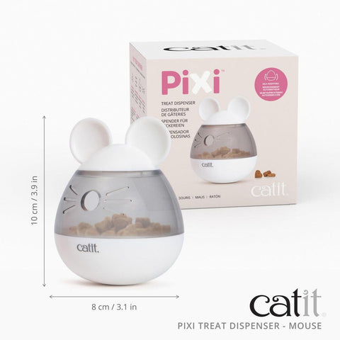 CATIT Pixi Treat Dispenser, Mouse, White - Pets Villa