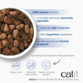 CATIT Recipes Adult Poultry with Ocean Fish Cat Food - Highlighting some of the benefits such as a healthy immune system, reduced stool odour and a glossy coat. This is a product of Pets Villa.