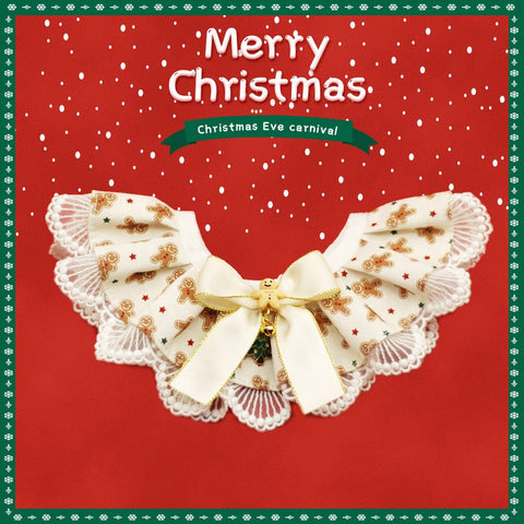 Four adjustable Christmas pet scarves in red and green festive designs with bows