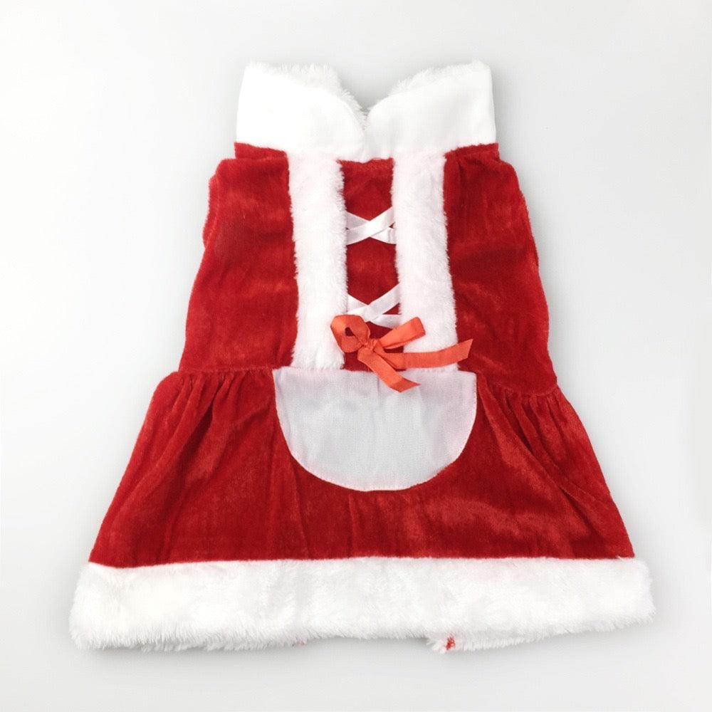 Christmas Santa Clothes & Dress - Red Mrs Claus dress. Seasonal item perfect for your pet to wear at Christmas. This is a product of Pets Villa.