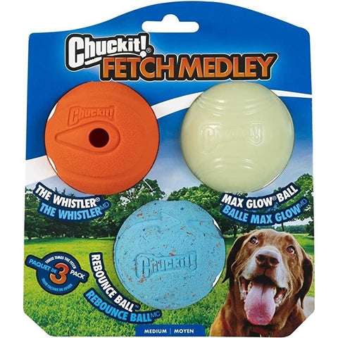 CHUCKIT! Fetch Medley Gen 3 Medium (3pk) - Pets Villa