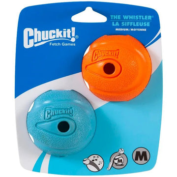 CHUCKIT! The Whistler Ball 2 Pack Medium 6.5cm - Pets Villa