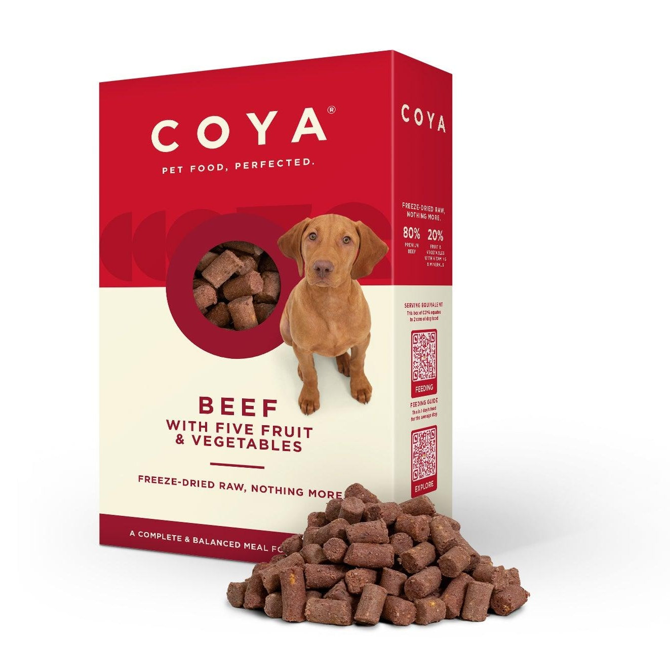 Freeze dried store beef dog food