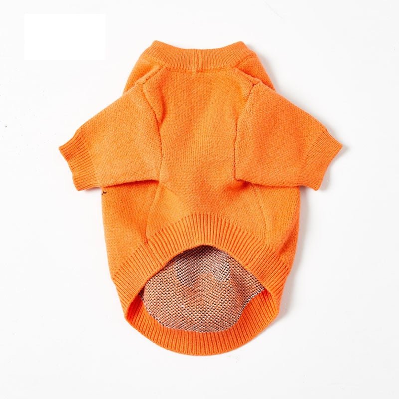 Cute Orange Halloween Pet Sweater. Suitable for Dogs and Cats. Orange in colour.