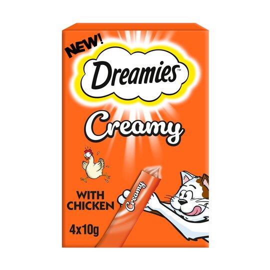 DREAMIES Creamy Cat Treats With Chicken 4X10g - Pets Villa