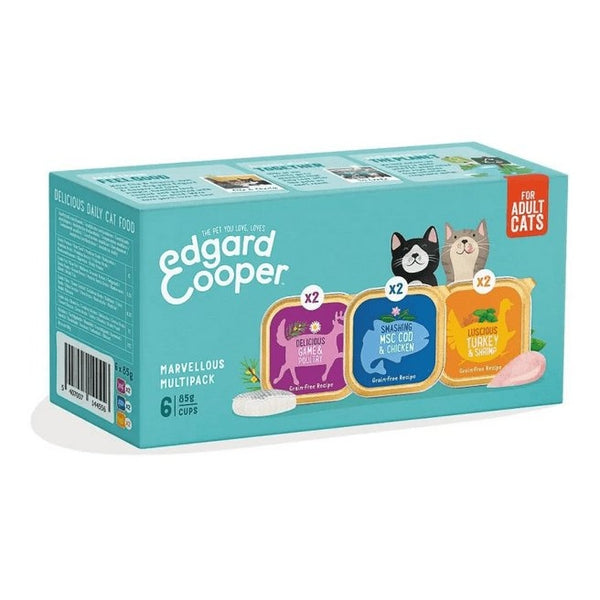 EDGARD COOPER Natural Grain free Adult Wet Cat Food Multipack 6 85