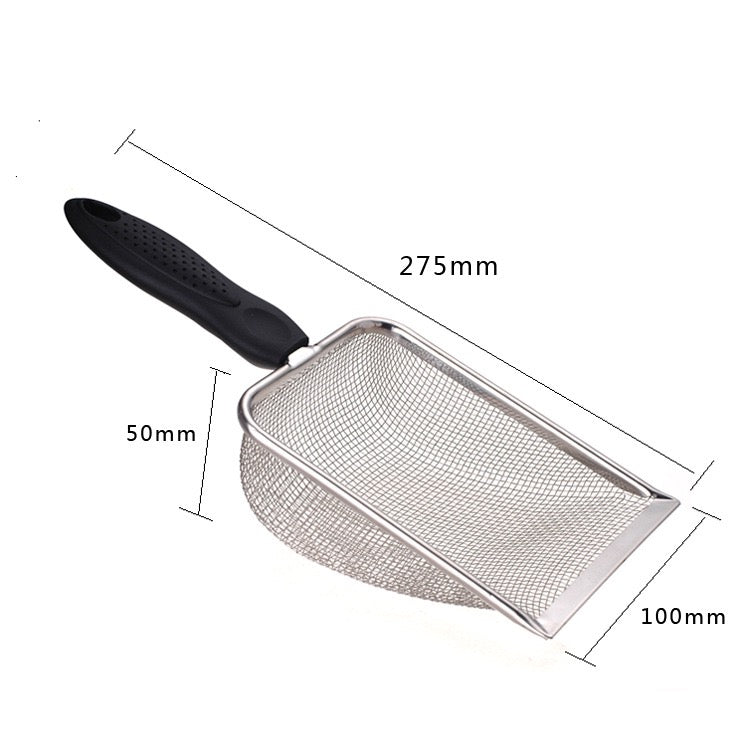 Cat litter scoop with small clearance holes