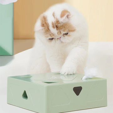 FOFOS Electronic Magic Box Cat Toy with Rotating Feather - Pets Villa