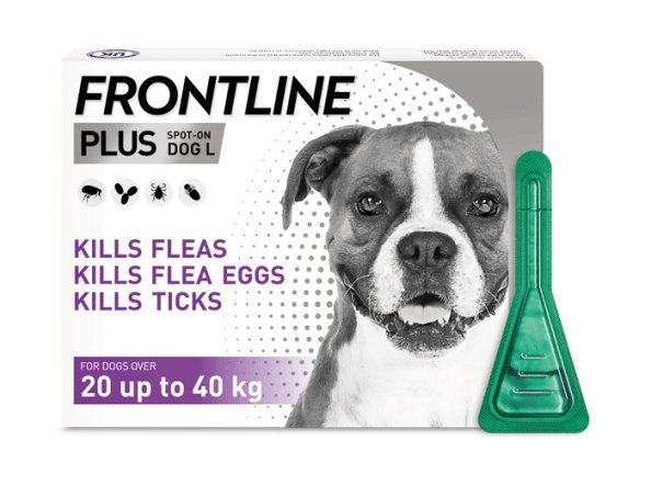 FRONTLINE Plus® Flea and Tick Treatment For Dogs 3 Pipettes - Pets Villa