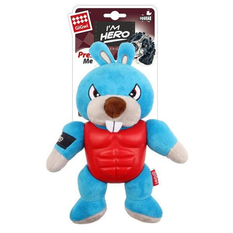 GIGWI I'm Hero TPR Armor Plush Dog Toy - Pets Villa