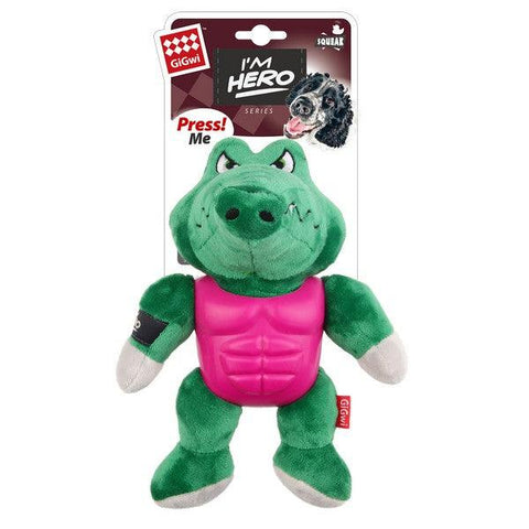 GIGWI I'm Hero TPR Armor Plush Dog Toy - Pets Villa