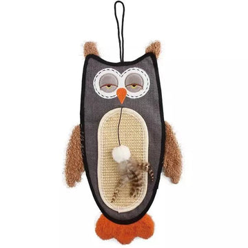 GIGWI Owl Cat Scratcher with Sisal Belly and Catnip for Cats - Pets Villa