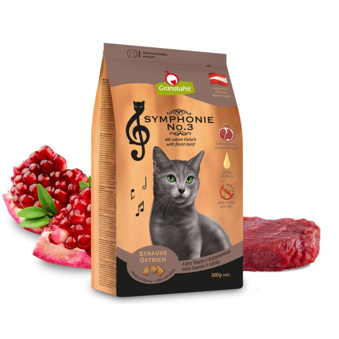 GRANATAPET Cat Dry Food Symphonie NO. 3 OSTRICH 300g - Pets Villa