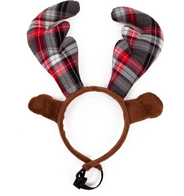 GREAT&SMALL Christmas Tartan Antlers for Large Dogs - Pets Villa