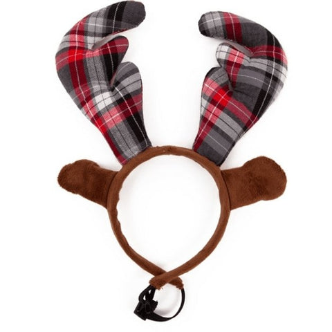 GREAT&SMALL Christmas Tartan Antlers for Large Dogs - Pets Villa