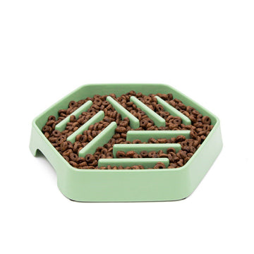 GREAT&SMALL Sage Green Slow Down Hexagon Pet Bowl
