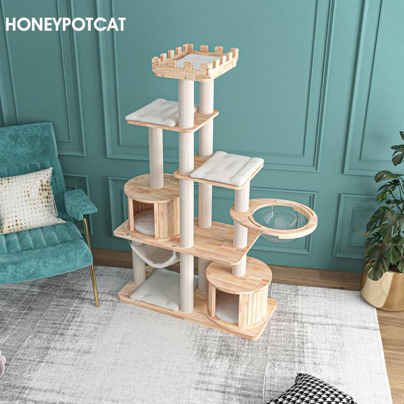 HONEYPOT CAT 176cm Solid Wood Cat Tree 210316Pro - Pets Villa