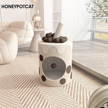 HONEYPOT CAT 66cm Boba Tea Cat Bed & Scratching Post 221226a
