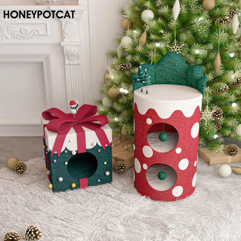 HONEYPOT CAT Gift Box Cat Bed & Tree - Pets Villa