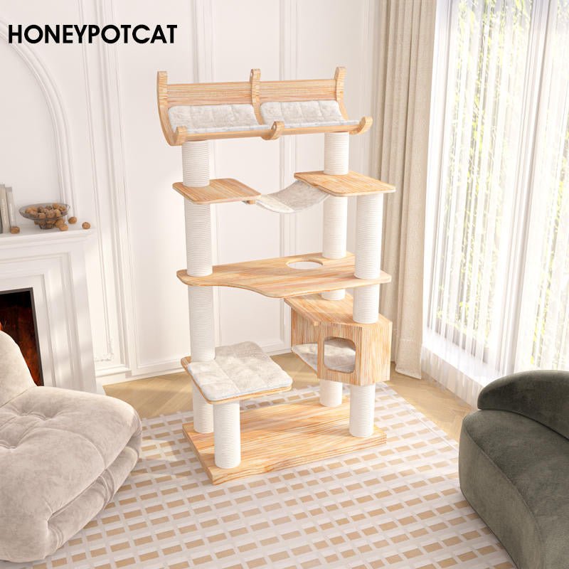HONEYPOT CAT Solid Wood Cat Tree 210605m - Pets Villa