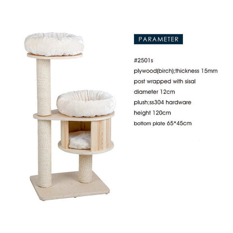 HONEYPOT CAT Solid Wood Cat Tree 2501s - Pets Villa