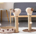 Interactive cat scratching toy set featuring alpaca and unicorn motifs with dangling toys