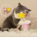 Interactive Feather & Rabbit Fur Cat Teaser for Active Cats