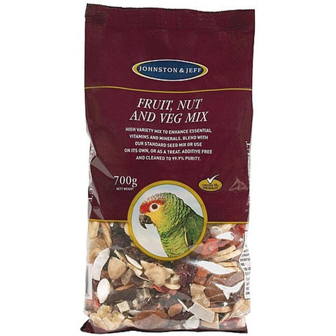 JOHNSTON & JEFF Premium Fruit Nut and Vegetable Mix 700g - Pets Villa