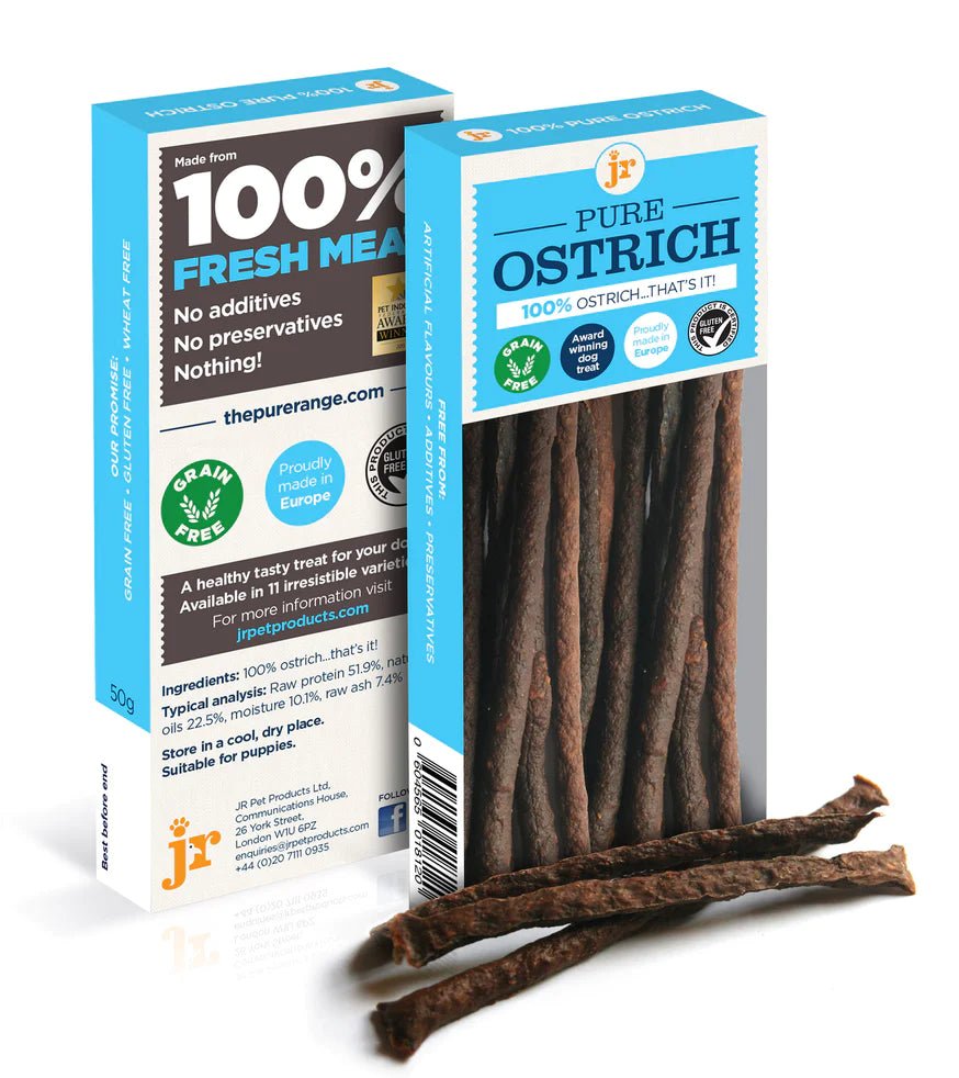 JR Pure Ostrich Sticks 50g - Pets Villa