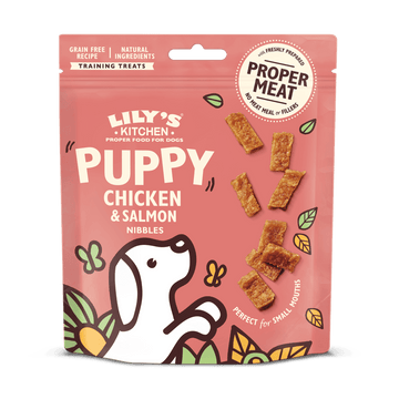 LILY'S KITCHEN Chicken and Salmon Nibbles Puppy Treats 70g