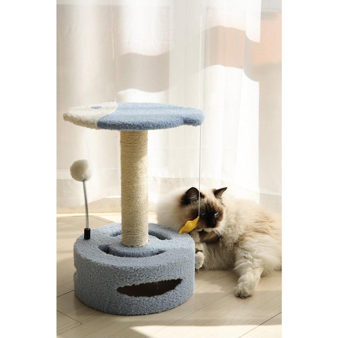 MARTINA All-in-one Fish Cat Scratcher with Ball - Pets Villa