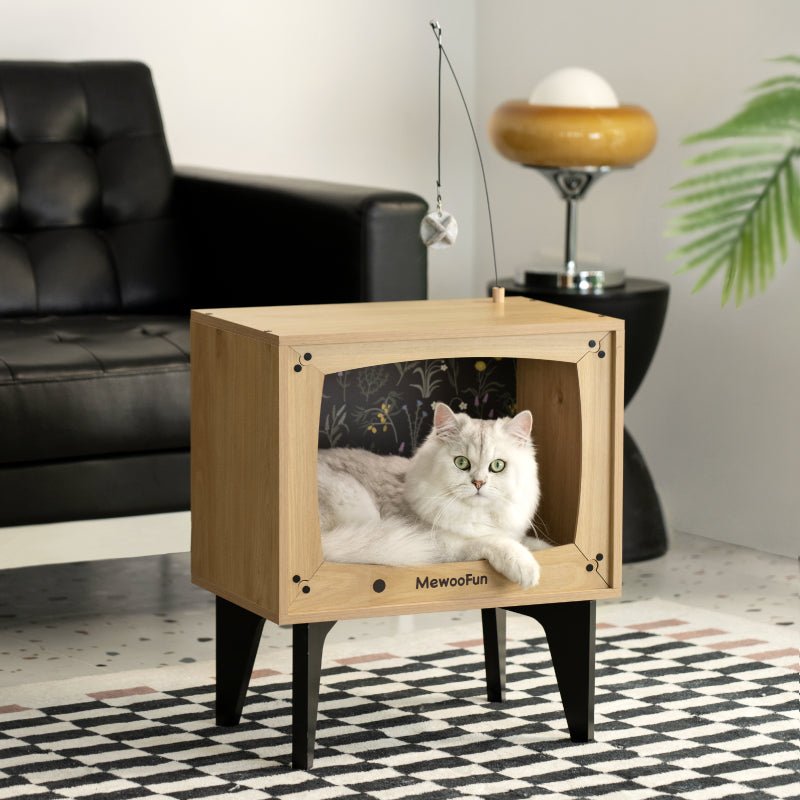 MEWOOFUN Cable TV Cat House - Pets Villa