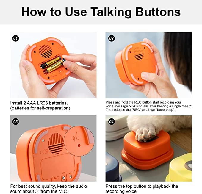 MEWOOFUN Pet Recording Button for Communication 9pcs - Pets Villa