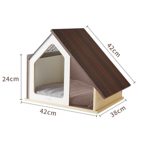 MIAOFAIRY Solid Wood Pet House - Pets Villa