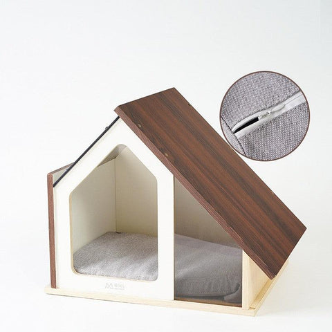 MIAOFAIRY Solid Wood Pet House - Pets Villa