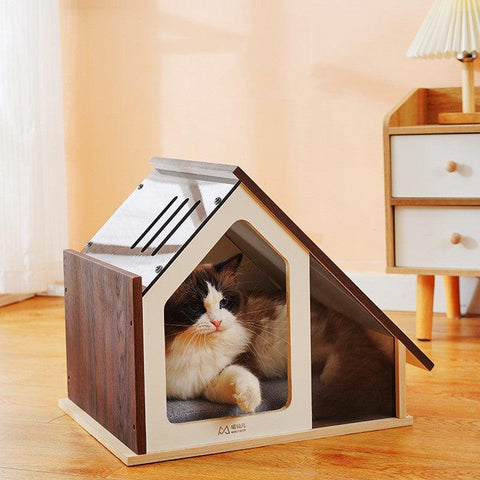 MIAOFAIRY Solid Wood Pet House - Pets Villa