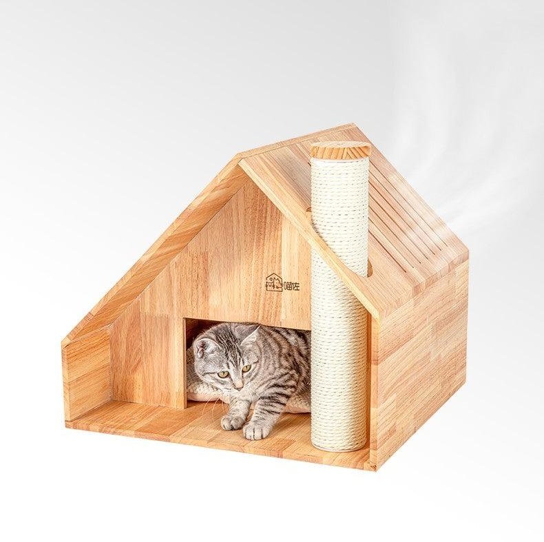 MIAOZUO Solid Wood Cat House - Pets Villa