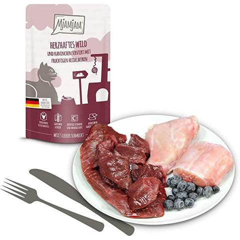 MjAMjAM Hearty Venison & Rabbit with Fruity Blueberries - Pets Villa