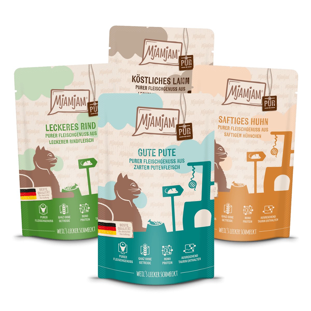 MJAMJAM - Trial Package Pure Meat Enjoyment 1 (12x125g) - Pets Villa